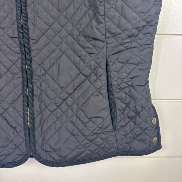 J. Jill Full Zip Up Sleeveless Corduroy Quilted Vest Black sz M - Picture 4 of 8